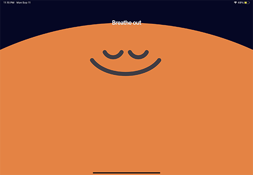 screenshot of headspace breathing technique.