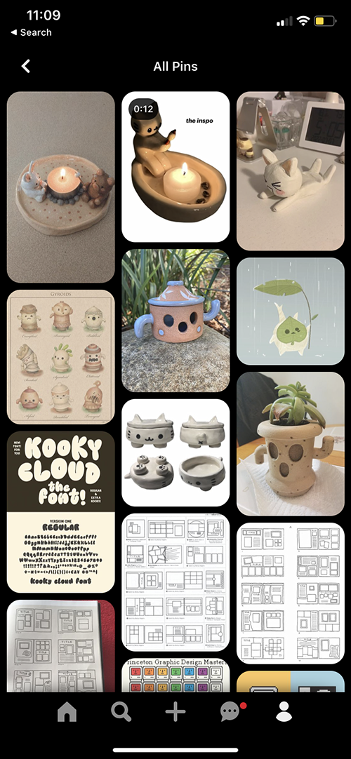 screenshot of pinterest home page.